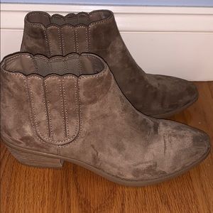 Tan suede booties